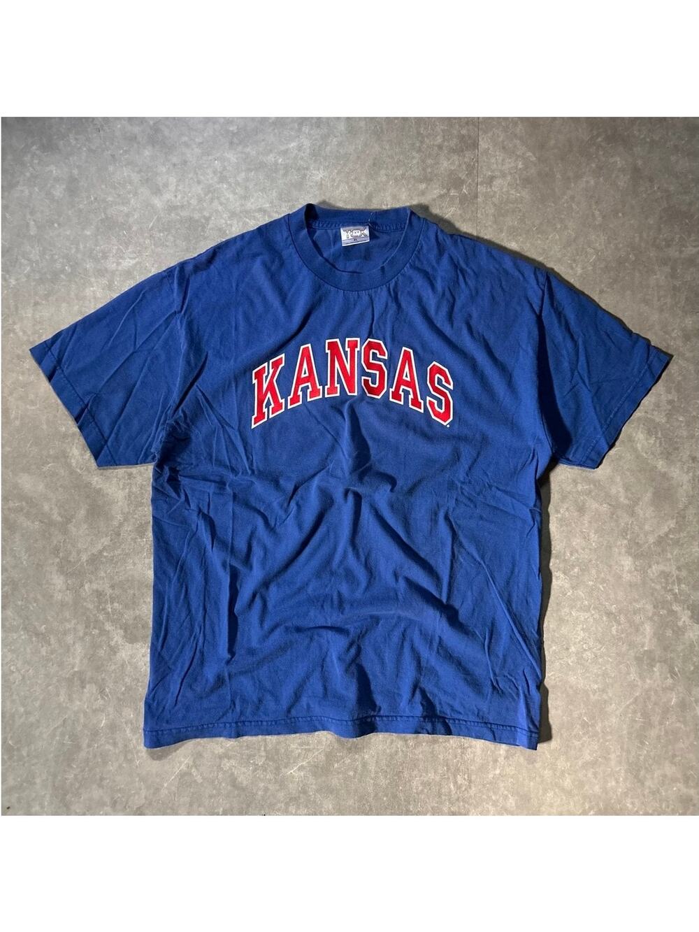 90's Vintage Kansas Jayhawks Blue T-Shirt -XL